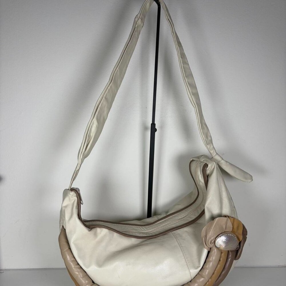 Vintage Leather Hobo Mermaid Sea Shell Shoulder Bag